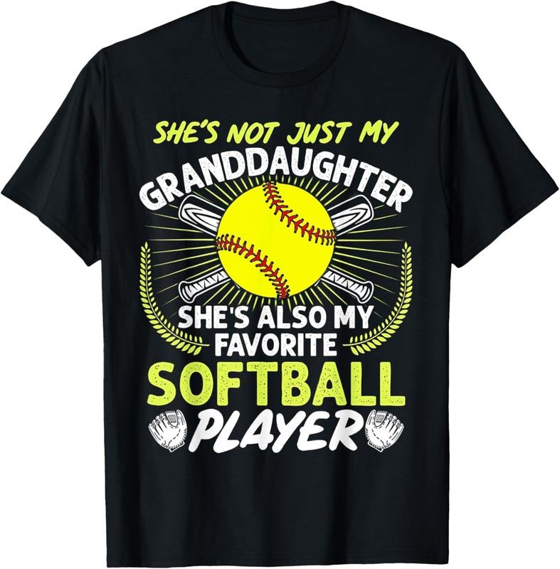 100% Cotton Funny My Granddaughter She's Also My Favorite Softball T-Shirt Hoodie, Sweatshirt | WearSparks.com