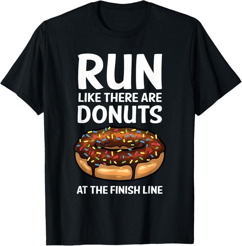 100% Cotton Funny Running For Men Women Donut Finish Line Marathon T-Shirt Hoodie, Sweatshirt | WearSparks.com
