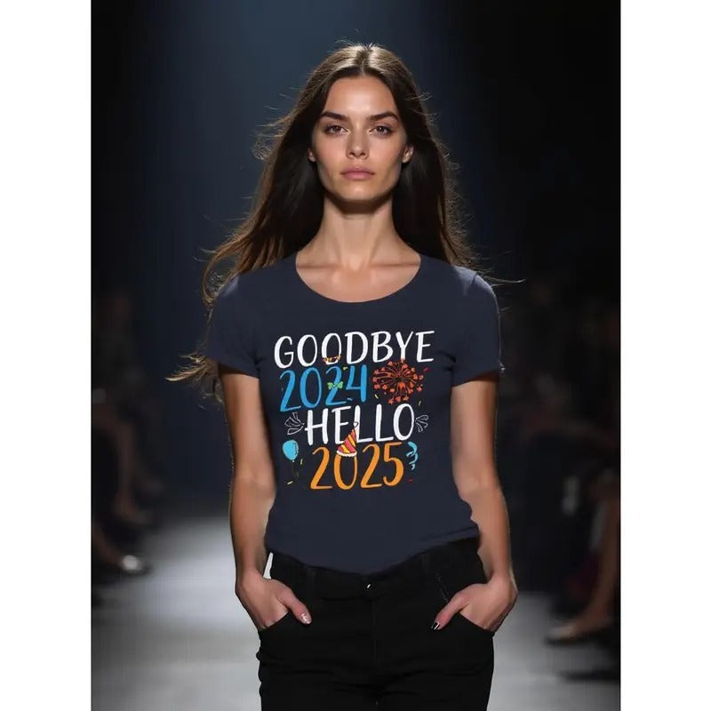 [100% Cotton]GOODBYE 2024 HELLO 2025,2025 New T-shirt Women Men Hoodie, Sweatshirt | WearSparks.com