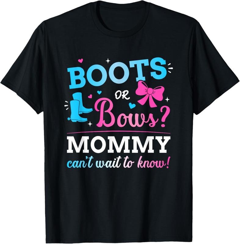 100% Cotton Gender reveal boots or bows mommy matching baby party T-Shirt Hoodie, Sweatshirt | WearSparks.com