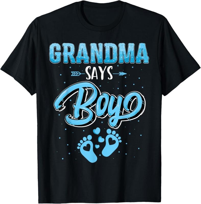 100% Cotton Gender reveal grandma says Boy baby matching family set T-Shirt Hoodie, Sweatshirt | WearSparks.com