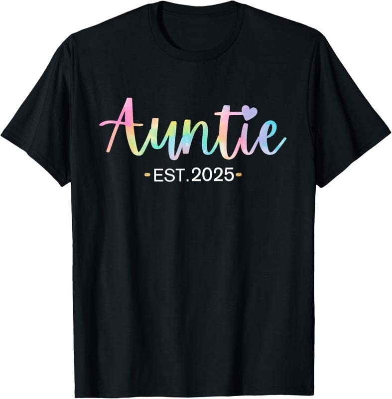 100% Cotton Gifts For New Auntie Est 2025 Tie Dye Promoted to Aunt 2025 T-Shirt Hoodie, Sweatshirt | WearSparks.com