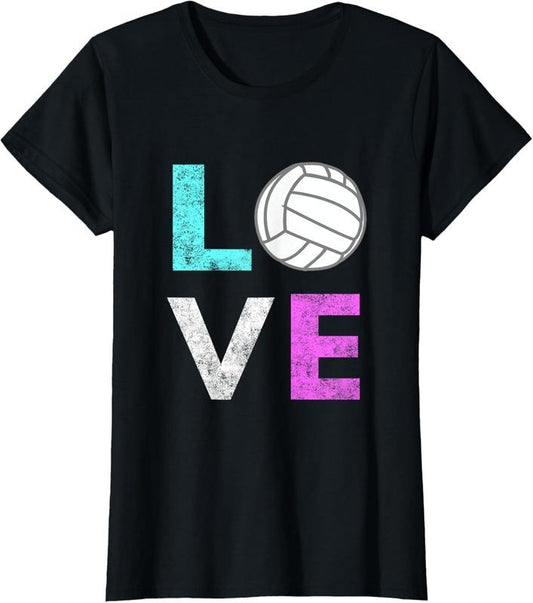 100% Cotton Girls Love Volleyball Best Fun Birthday Gift TShirt T-Shirt Hoodie, Sweatshirt | WearSparks.com
