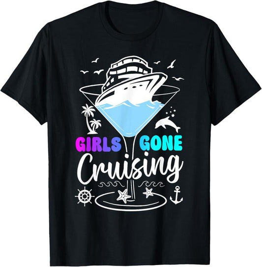 100% Cotton Girls Trip Cruise 2025, Girls Gone Cruising, Birthday Squad T-Shirt Hoodie, Sweatshirt | WearSparks.com