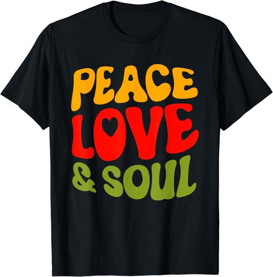 [100% Cotton]Groovy Peace Love & Soul R&B Music Retro Vintage 90s Lovers T-Shirt Hoodie, Sweatshirt | WearSparks.com