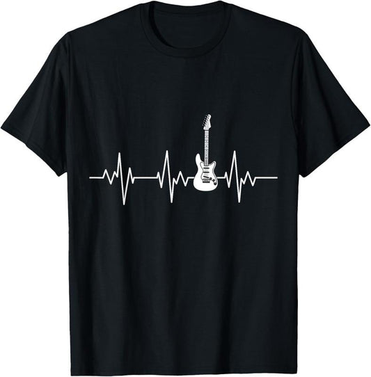 100% Cotton Guitar Guitarist Electric Guitar Heartbeat Rock Music Gift T-Shirt Hoodie, Sweatshirt | WearSparks.com