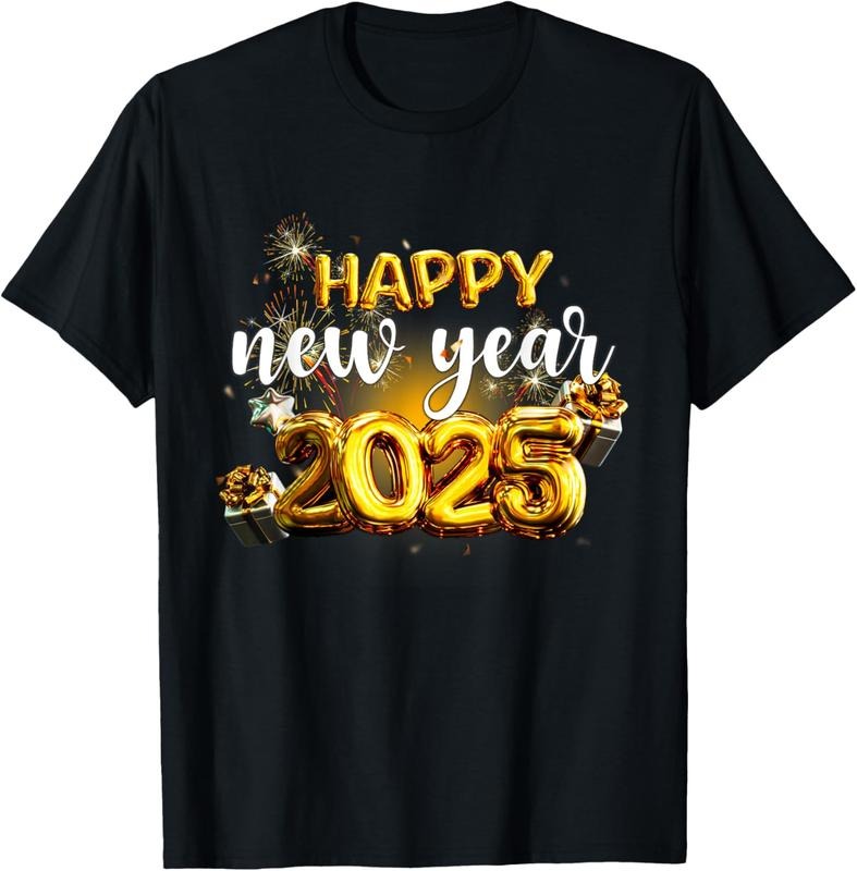 100% Cotton Happy New Year 2025 Family Reunion Party New Year Eve T-Shirtstyle{n002}3 T-Shirts, Hoodie, Sweatshirt