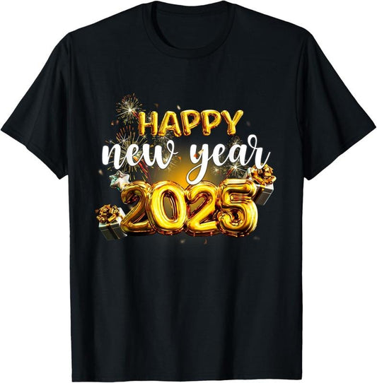 100% Cotton Happy New Year 2025 Family Reunion Party New Year Eve T-Shirtstyle{n002}3 T-Shirts, Hoodie, Sweatshirt