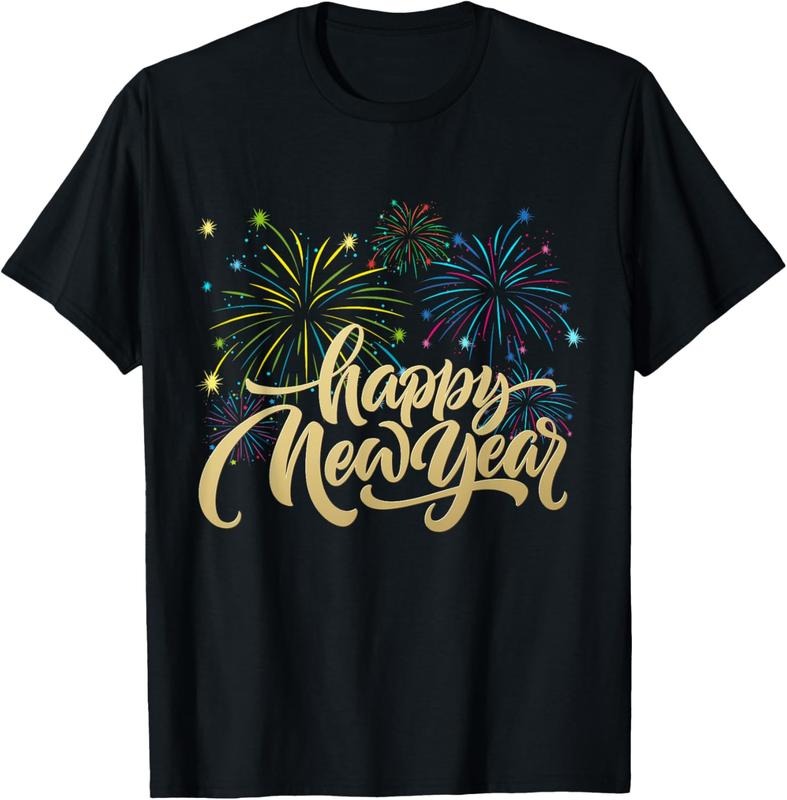 100% Cotton Happy New Year 2025 Fireworks New Year Eve Party 2025 T-Shirt Hoodie, Sweatshirt | WearSparks.com