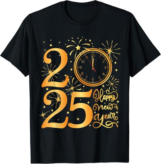 100% Cotton Happy New Year Fireworks 2025 New Years Eve Party Supplies T-Shirt Hoodie, Sweatshirt | WearSparks.com