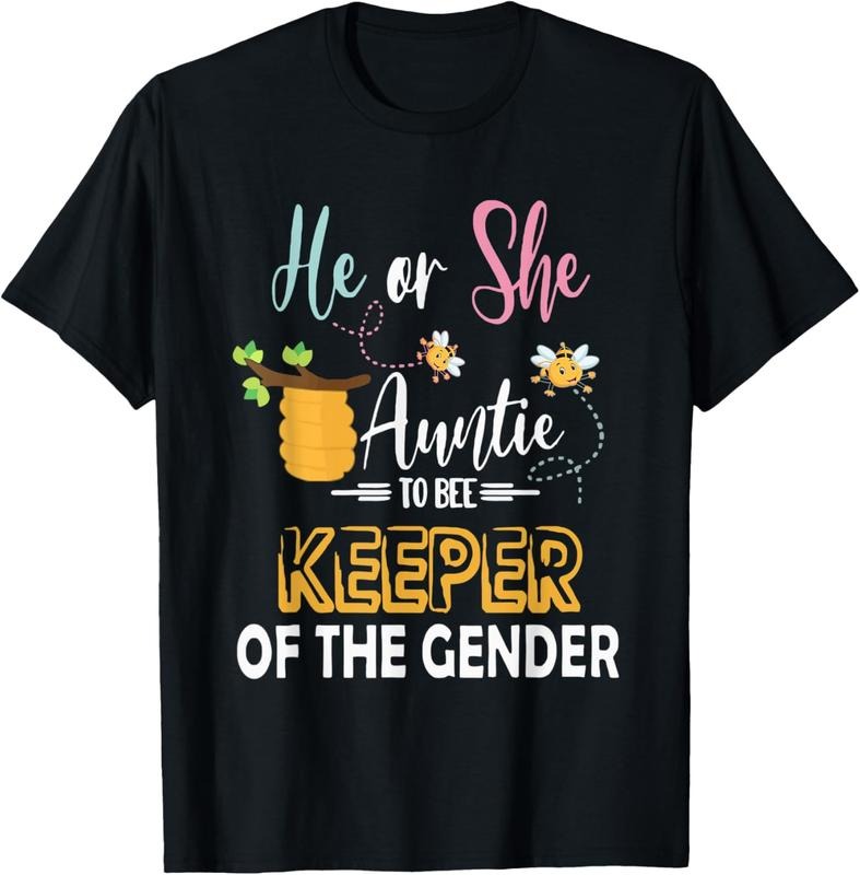 100% Cotton He Or She Auntie To Bee Keeper Of The Gender Reveal Gifts T-Shirt Hoodie, Sweatshirt | WearSparks.com