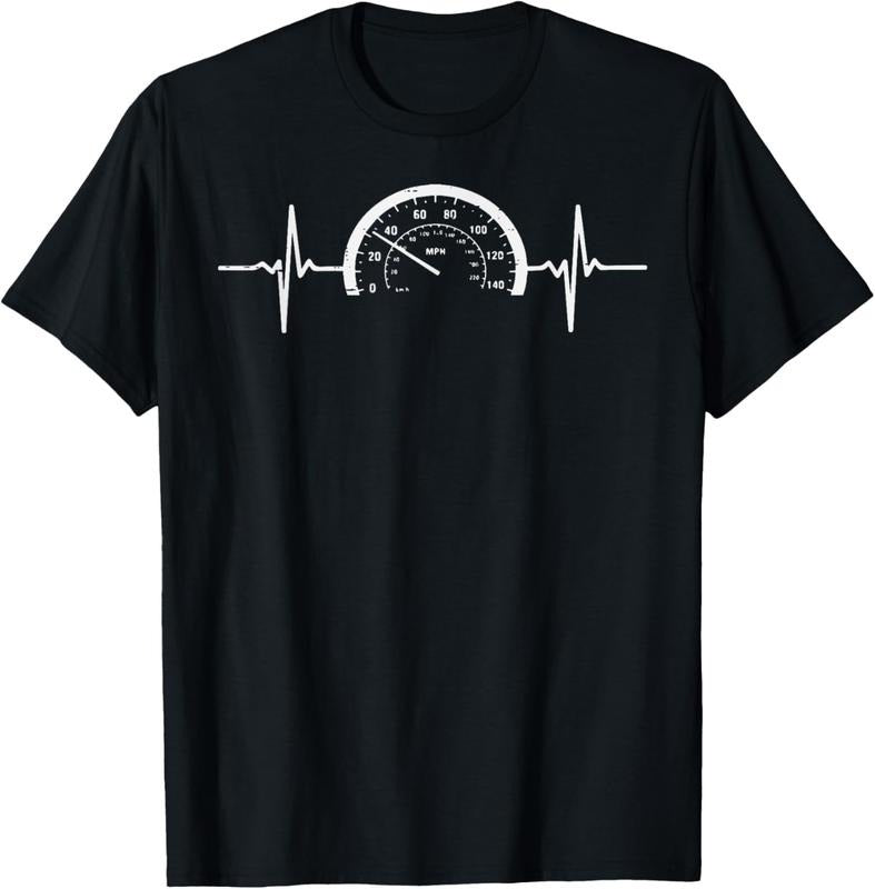 100% Cotton Heartbeat Speedometer Car Guy Auto Garage Racing Men Dad T-Shirt Hoodie, Sweatshirt | WearSparks.com