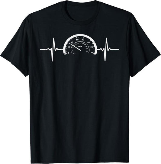 100% Cotton Heartbeat Speedometer Car Guy Auto Garage Racing Men Dad T-Shirt Hoodie, Sweatshirt | WearSparks.com