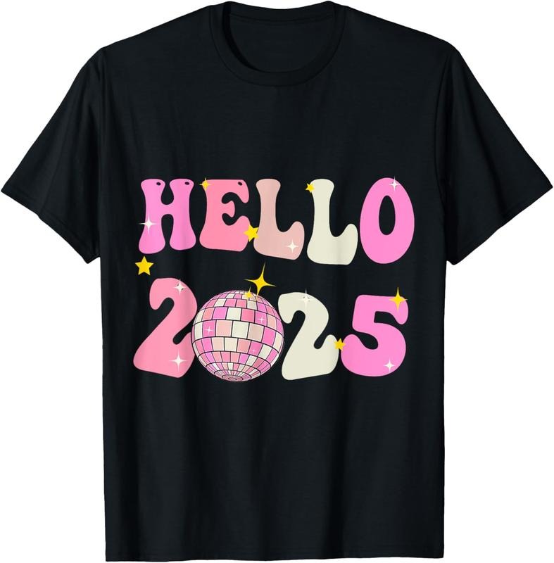 100% Cotton Hello 2025 New YearT-Shirt Hoodie, Sweatshirt | WearSparks.com