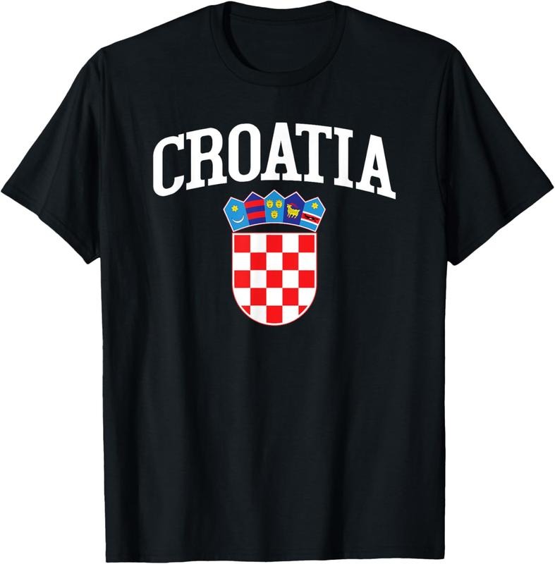 100% Cotton Hrvatska Croatian Croatia Flag T-Shirt Gift for Croats T-Shirt Hoodie, Sweatshirt | WearSparks.com