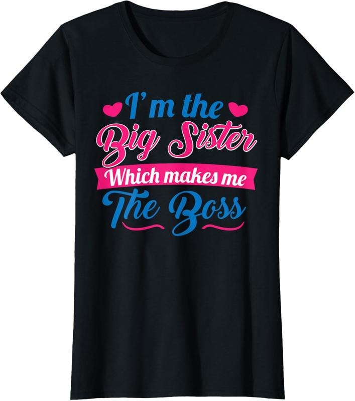 100% Cotton I Am The Big Sister T-Shirt For Girls or Adults Novelty Gift T-Shirt Hoodie, Sweatshirt | WearSparks.com