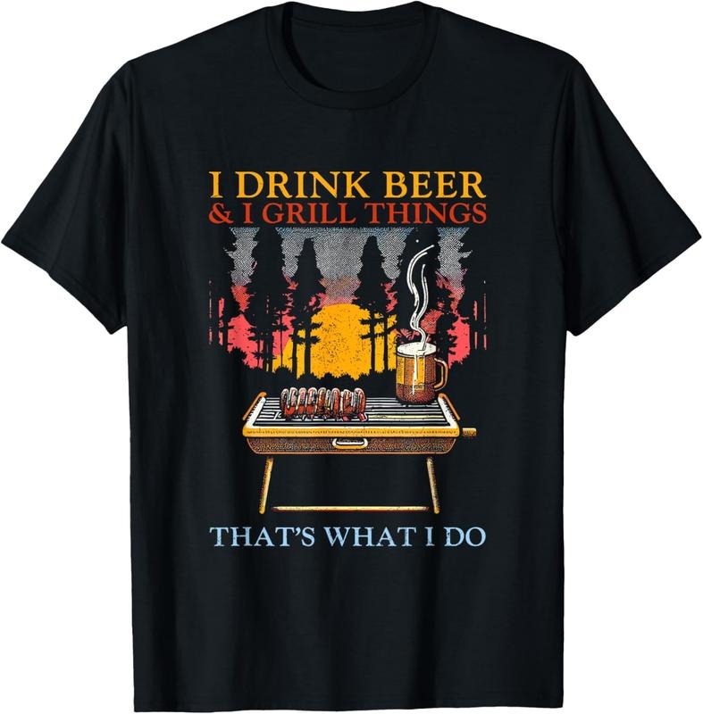 100% Cotton I Drink Beer And I Grill Things - Funny Barbecue Beer Lover T-Shirt Hoodie, Sweatshirt | WearSparks.com