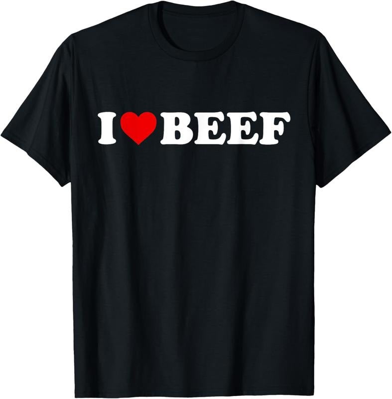 100% Cotton I Love Beef - Heart T-Shirt Hoodie, Sweatshirt | WearSparks.com