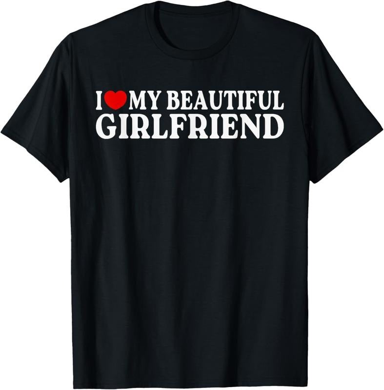 100% Cotton I Love Heart My Beautiful Girlfriend | MR & MRs His & Her T-Shirt Hoodie, Sweatshirt | WearSparks.com