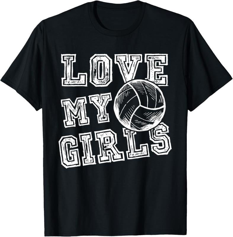 100% Cotton I Love My Girls Volleyball Shirt for Moms, Dad & Coaches T-Shirt Hoodie, Sweatshirt | WearSparks.com