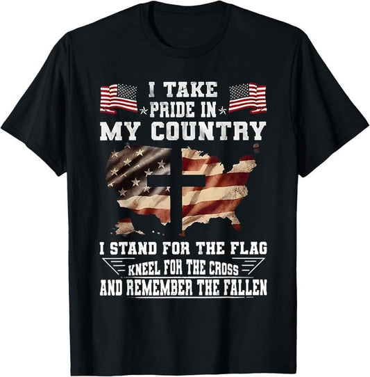 100% Cotton I Take Pride In My Country I Stand For The Flag Kneel USA T-Shirt Hoodie, Sweatshirt | WearSparks.com