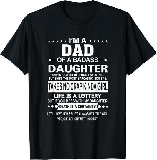 100% Cotton I'm A Dad Of A Badass Daughter She Bought Me This T-Shirt Hoodie, Sweatshirt | WearSparks.com