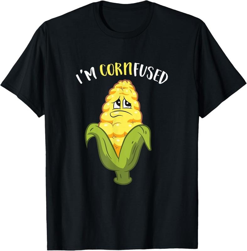 100% Cotton I'm Cornfused Funny Corn T-Shirt Hoodie, Sweatshirt | WearSparks.com