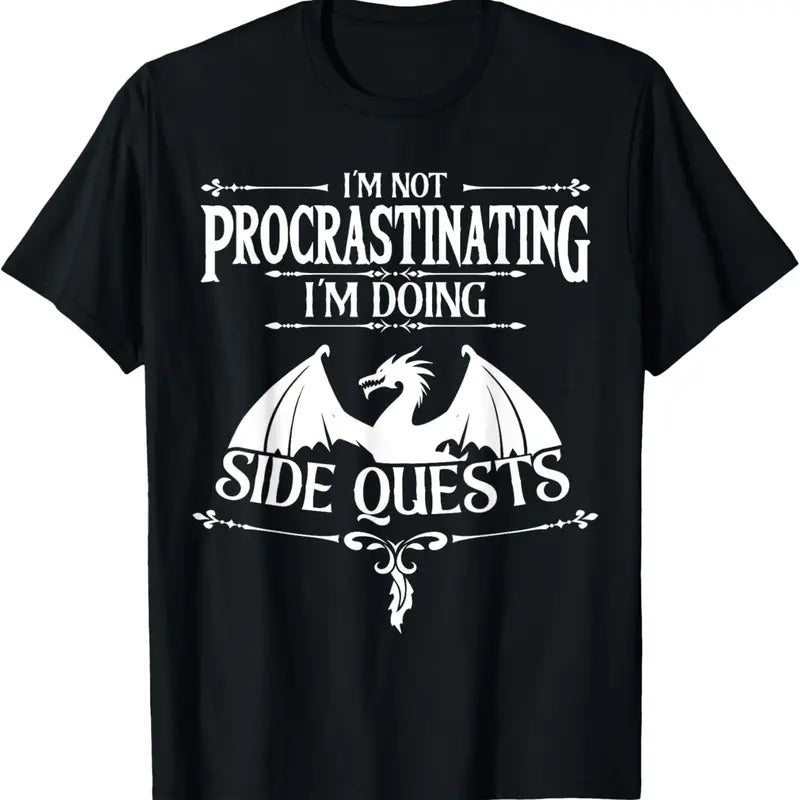 100% Cotton I'm Not Procrastinating I'm doing Side Quests RPG Gamers T-Shirt Hoodie, Sweatshirt | WearSparks.com