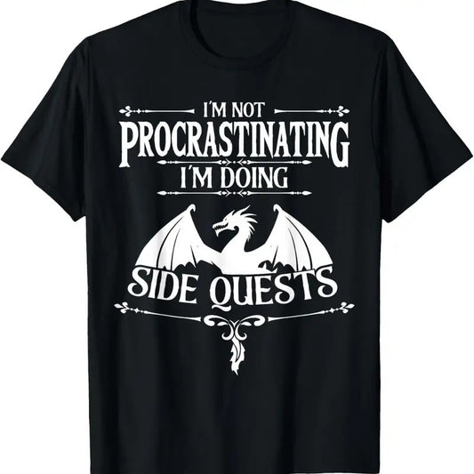 100% Cotton I'm Not Procrastinating I'm doing Side Quests RPG Gamers T-Shirt Hoodie, Sweatshirt | WearSparks.com