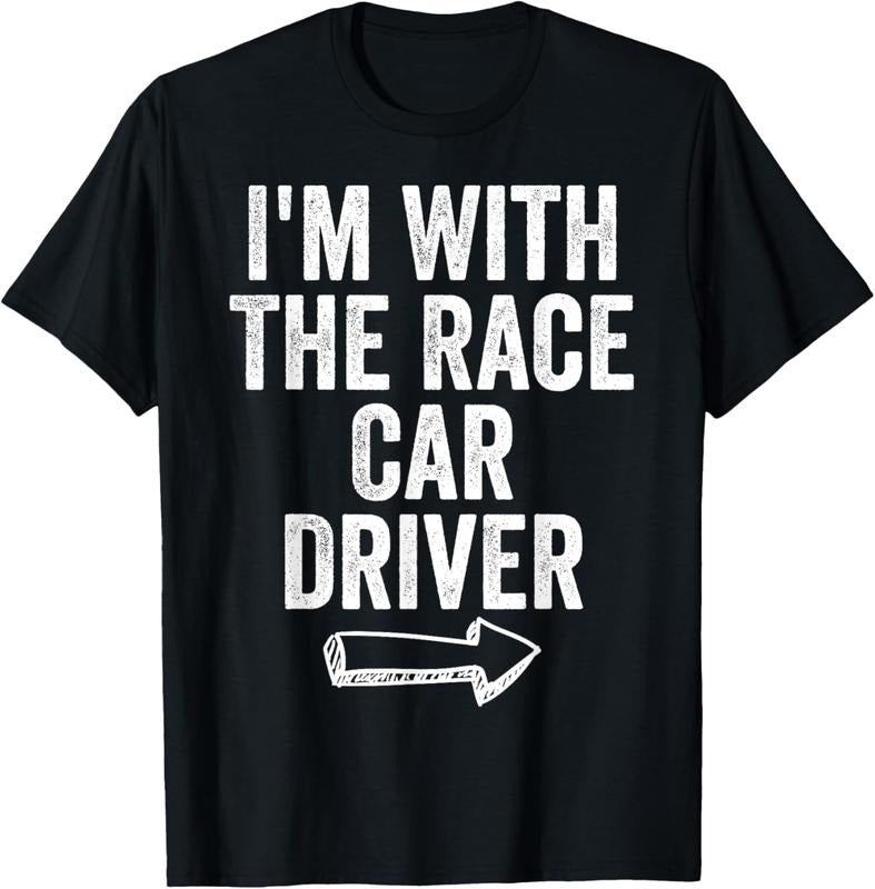 100% Cotton I'm With Race Car Driver Costume Halloween Couple RaceCar T-Shirt Hoodie, Sweatshirt | WearSparks.com