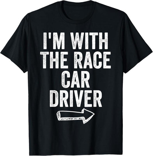 100% Cotton I'm With Race Car Driver Costume Halloween Couple RaceCar T-Shirt Hoodie, Sweatshirt | WearSparks.com