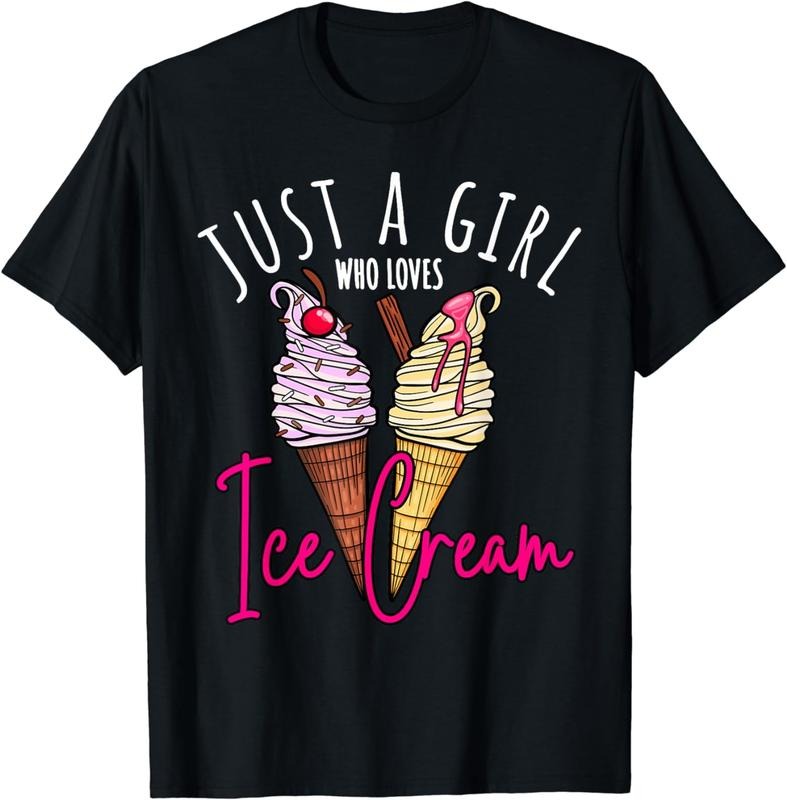 [100% Cotton]Ice Cream Lover, Girls Summer, Foodie, Girls Funny Ice Cream T-Shirt Hoodie, Sweatshirt | WearSparks.com