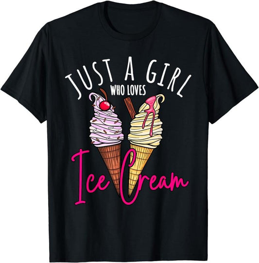 [100% Cotton]Ice Cream Lover, Girls Summer, Foodie, Girls Funny Ice Cream T-Shirt Hoodie, Sweatshirt | WearSparks.com