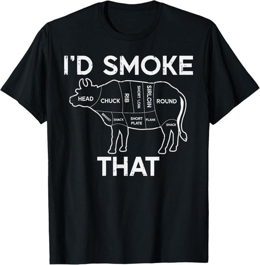 100% Cotton Id Grill That Cow Beef Meat Chart Bbq Barbecue Grill Butcher T-Shirt Hoodie, Sweatshirt | WearSparks.com