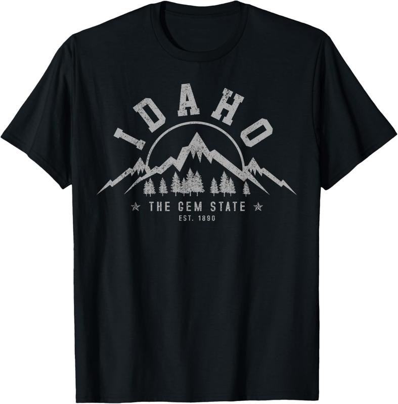 100% Cotton Idaho - The Gem State Est. 1890 Vintage Mountains Gift T-Shirt Hoodie, Sweatshirt | WearSparks.com