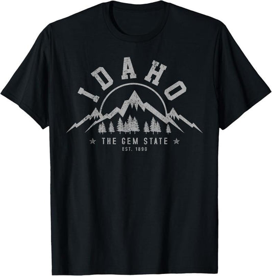 100% Cotton Idaho - The Gem State Est. 1890 Vintage Mountains Gift T-Shirt Hoodie, Sweatshirt | WearSparks.com