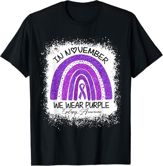 100% Cotton In November We Wear Purple Epilepsy Awareness T-Shirt Hoodie, Sweatshirt | WearSparks.com