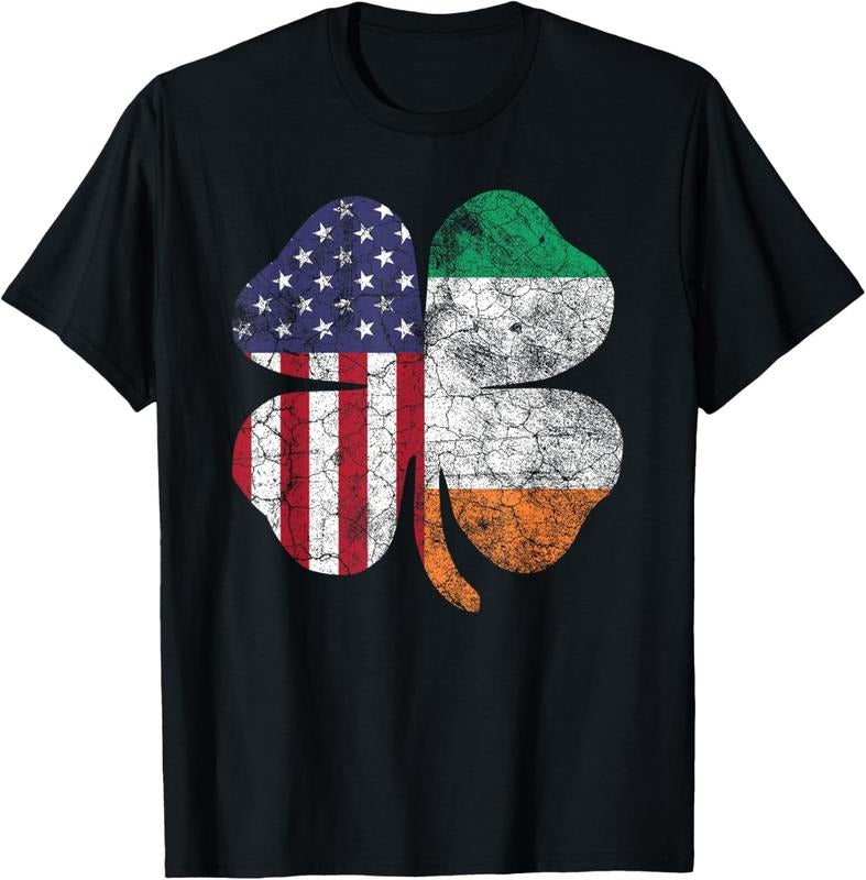 100% Cotton Irish American Flag Ireland Flag ST PATRICKS DAY Gift Lucky T-Shirt Hoodie, Sweatshirt | WearSparks.com