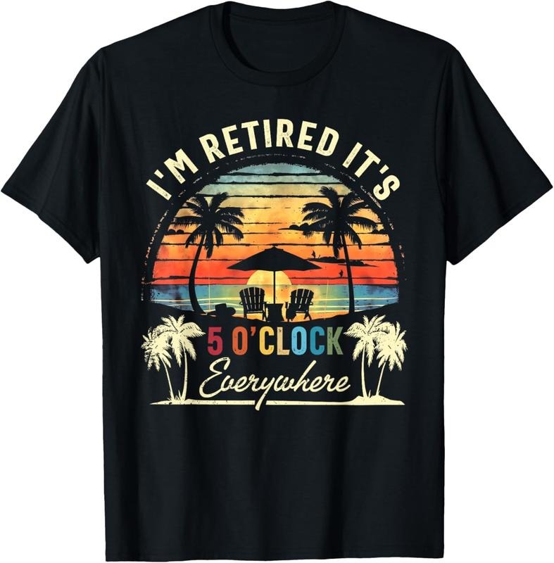 100% Cotton It's 5 O'Clock Everywhere I'm Retired Summer Retire Vintage T-Shirt Hoodie, Sweatshirt | WearSparks.com