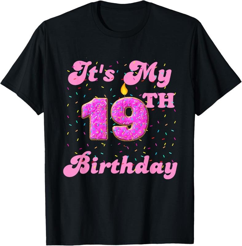 100% Cotton It's My 19th Birthday Donut 19 Years Old Bday T-Shirt Hoodie, Sweatshirt | WearSparks.com