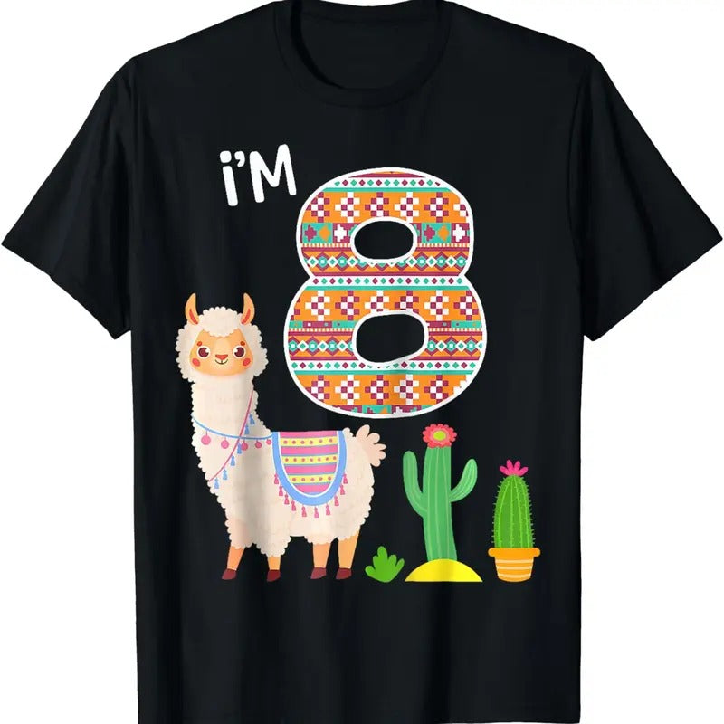 [100% Cotton]It's My 8 Th Birthday Squad Llama Alpaca Cute Farm Year Old T-Shirt Hoodie, Sweatshirt | WearSparks.com