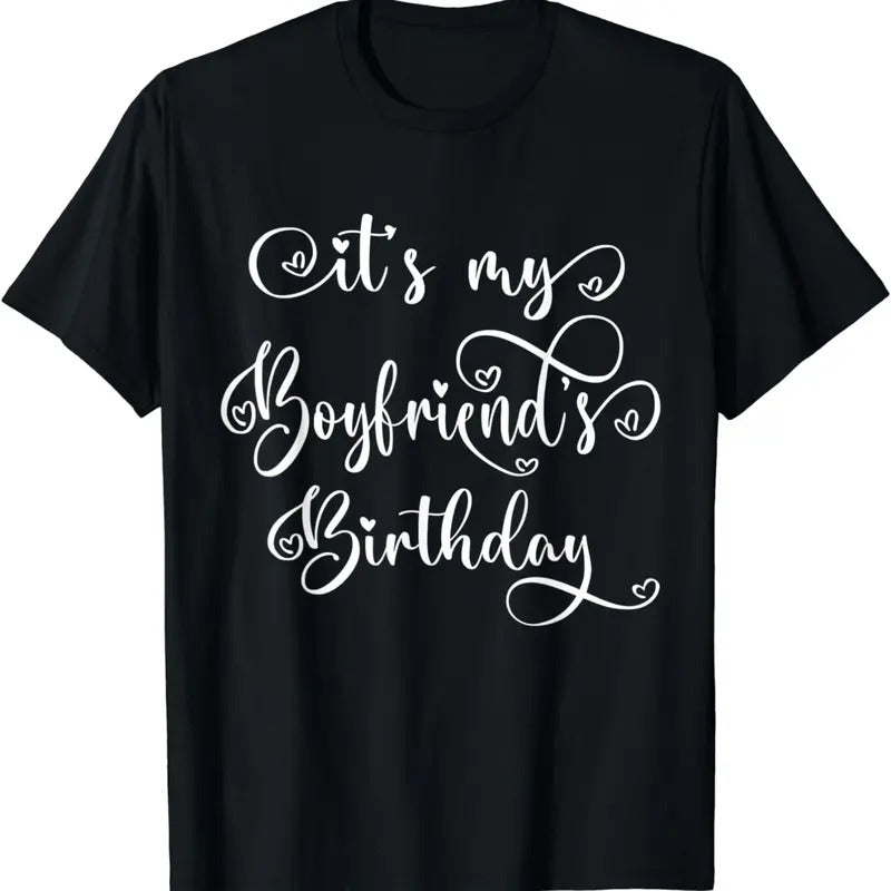 [100% Cotton]It's My Boyfriend's Birthday Party Matching T-Shirt Hoodie, Sweatshirt | WearSparks.com