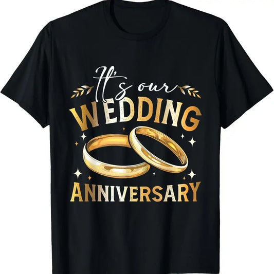 100% Cotton It's Our Wedding Anniversary Happy Wedding Just Married T-Shirt Hoodie, Sweatshirt | WearSparks.com