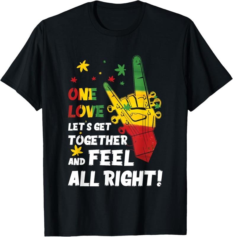 100% Cotton Jamaica 1 Love Reggae Caribbean Together & Feel Alright T-Shirt Hoodie, Sweatshirt | WearSparks.com