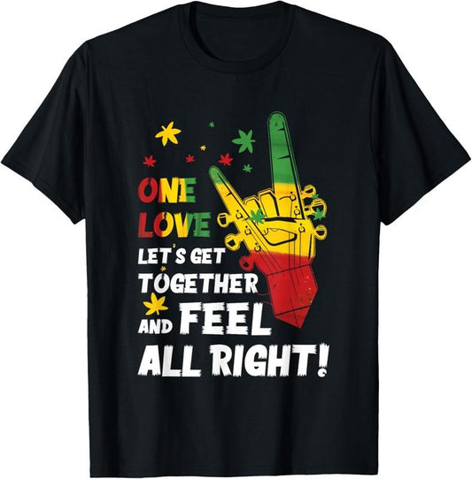 100% Cotton Jamaica 1 Love Reggae Caribbean Together & Feel Alright T-Shirt Hoodie, Sweatshirt | WearSparks.com