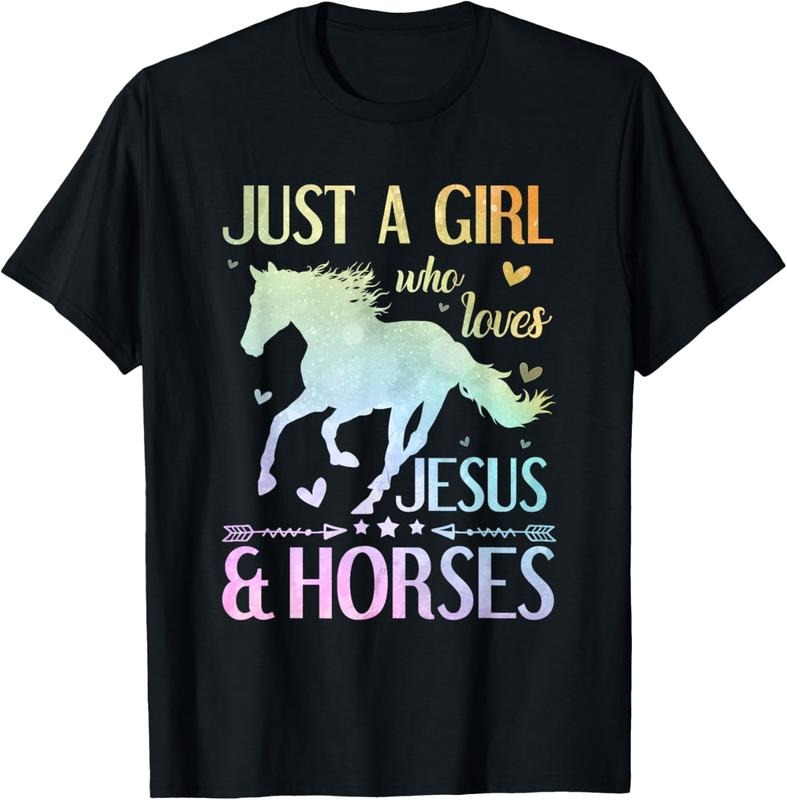 100% Cotton Jesus And Horses, Horse Gifts For Girls, Women T-Shirt Hoodie, Sweatshirt | WearSparks.com