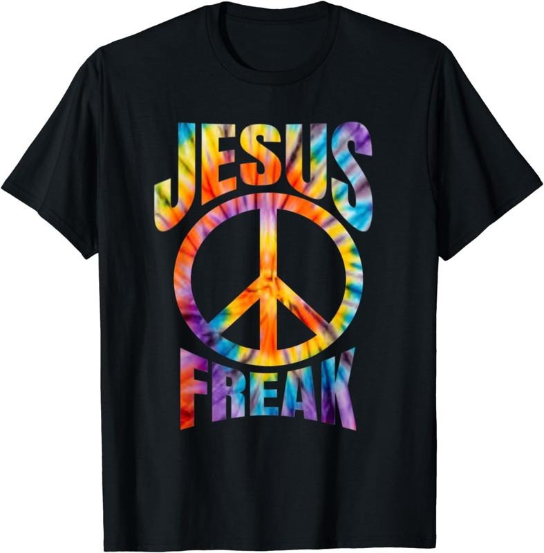 [100% Cotton]Jesus Freak - Christian Retro Tie Dye Lettering T-Shirt Hoodie, Sweatshirt | WearSparks.com