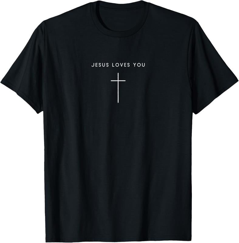 100% Cotton Jesus Loves You Cross - Minimalist Christian Religious Jesus T-Shirt Hoodie, Sweatshirt | WearSparks.com