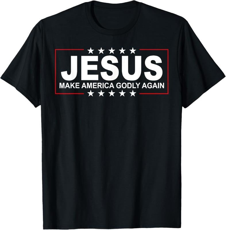 100% Cotton Jesus Make America Godly Again T-Shirt Hoodie, Sweatshirt | WearSparks.com