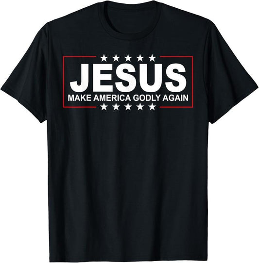 100% Cotton Jesus Make America Godly Again T-Shirt Hoodie, Sweatshirt | WearSparks.com